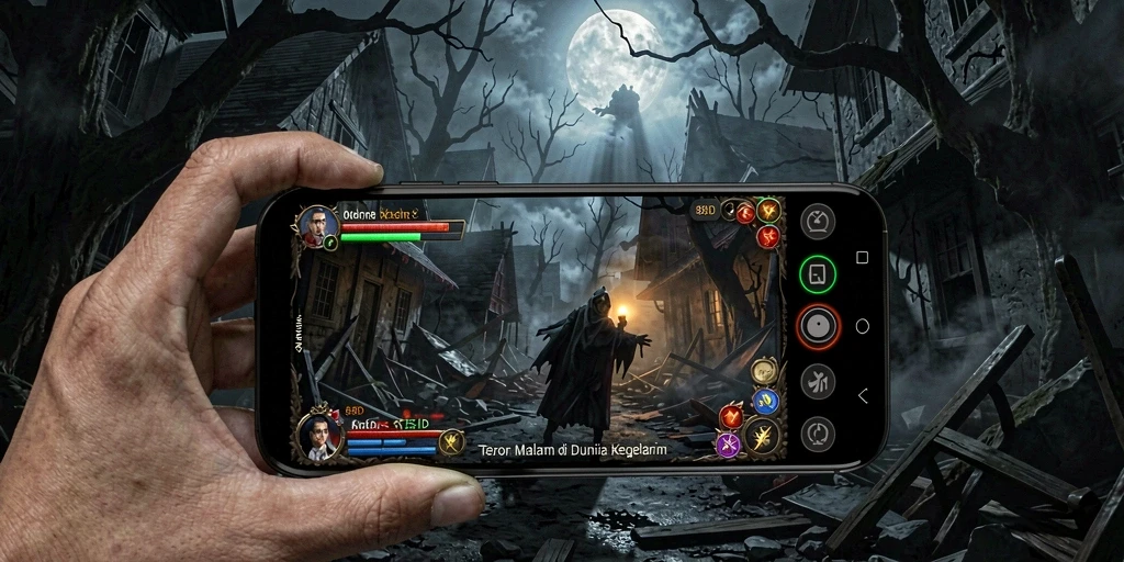 Tampilan gameplay mendebarkan dengan suasana horor yang kental.