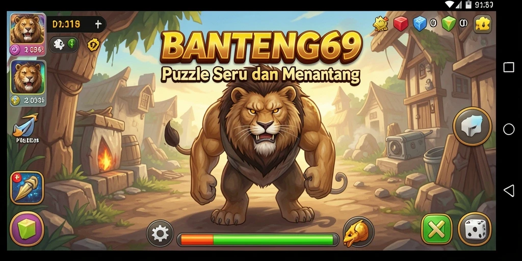 Screenshot gameplay BANTENG69 menampilkan serunya menyusun puzzle.