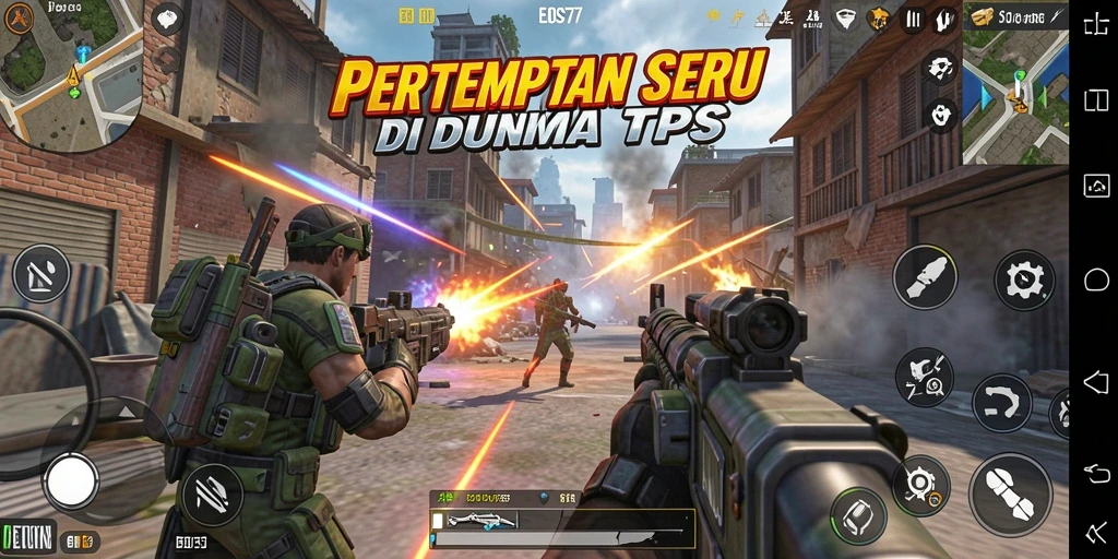 Tampilan menarik dari gameplay seru TPS di EOS77.