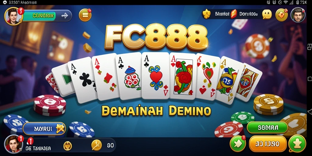 Screenshot FC888 menampilkan gameplay seru dalam permainan Domino.