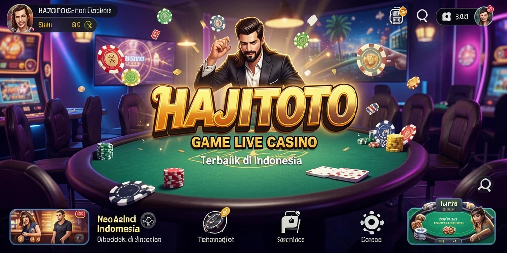 Screenshot gameplay HAJITOTO yang menampilkan suasana kasino yang hidup.
