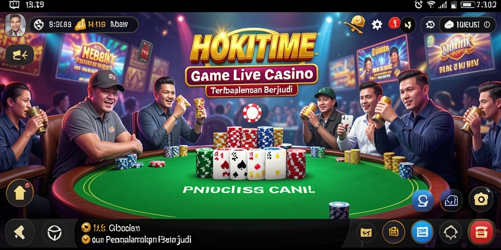 Tampilan menarik dari gameplay Live Casino HOKITIME dengan dealer langsung.