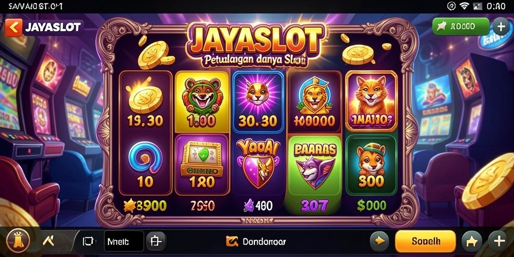 Tampilan gameplay mengasyikkan dari JAYASLOT dengan karakter dan slot.