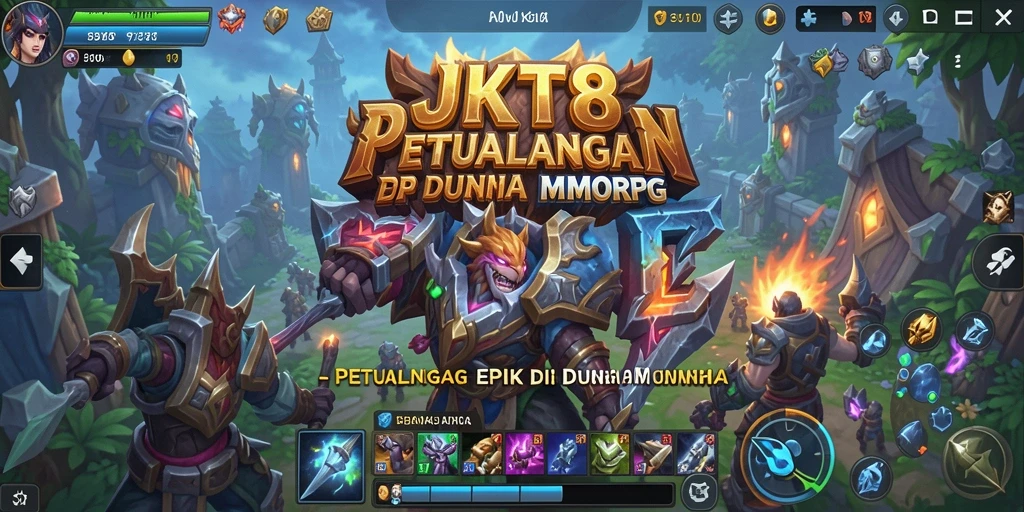 Tampilan gameplay seru dalam JKT8 di dunia MMORPG.