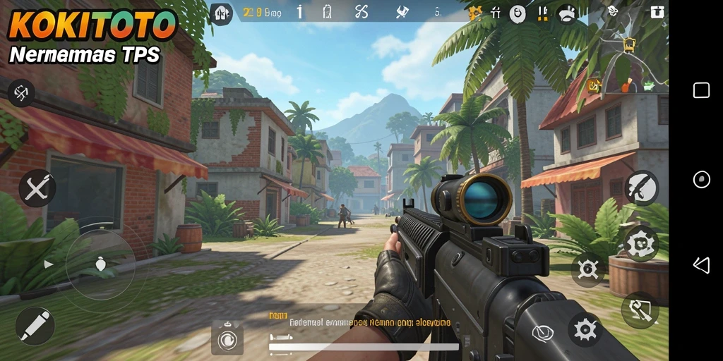 Screenshot gameplay KOKITOTO yang menunjukkan pertempuran intens.
