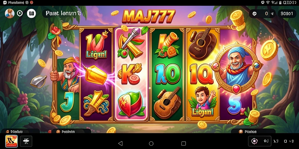 Tampilan menarik dari gameplay Slot MAJ777 dengan beragam simbol.