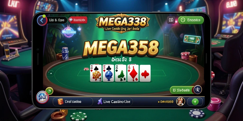 Gameplay MEGA338 yang menampilkan suasana kasino langsung yang mendebarkan.
