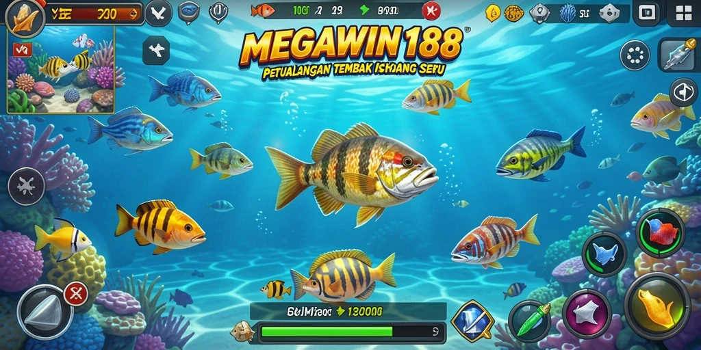Gameplay mengasyikkan dalam MEGAWIN188, tampilkan aksi seru menangkap ikan.
