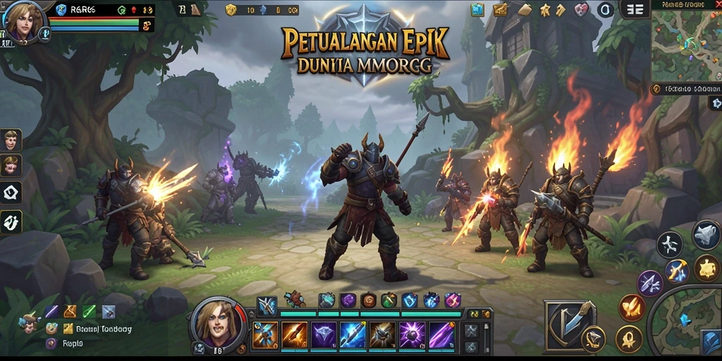 Gameplay epik R6R6 dalam petualangan dunia MMORPG.