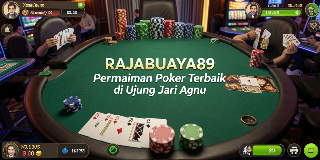 Screenshot gameplay RAJABUAYA89 menampilkan meja Poker yang seru dan interaksi pemain.