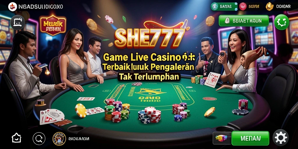 Tampilan gameplay Live Casino yang seru dan interaktif di SHE777.