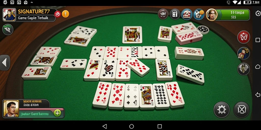 Tampilan gameplay SIGNATURE77 dengan serunya bermain Gaple.