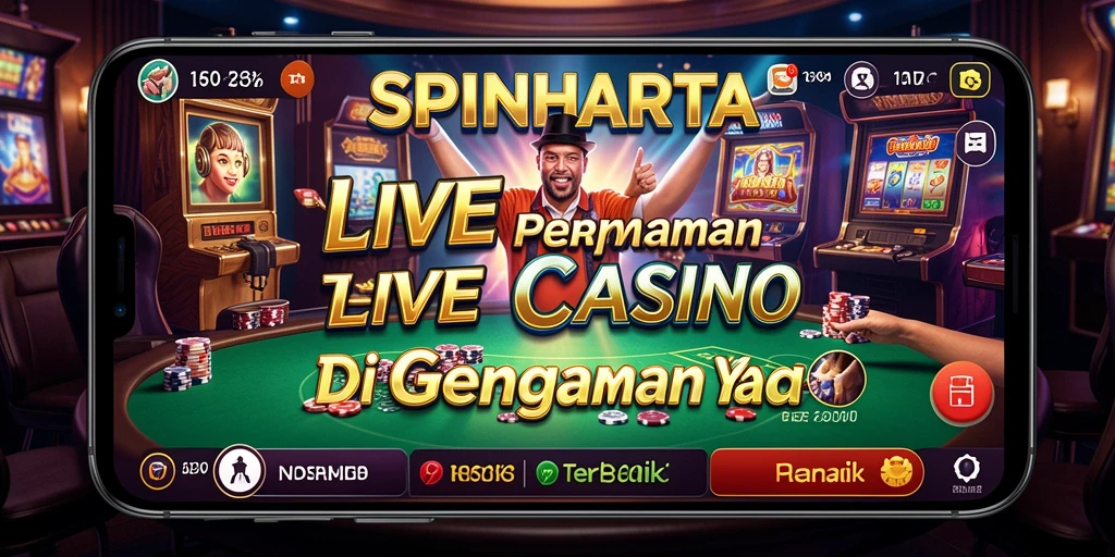 Tampilan gameplay Live Casino yang menegangkan dan interaktif di SPINHARTA.