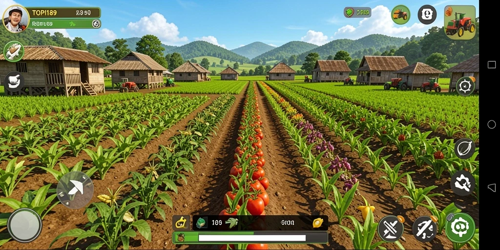 Tampilan gameplay permainan pertanian yang menarik dan interaktif.
