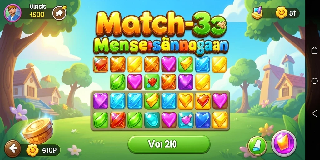Gameplay V21 yang seru dalam kategori Match-3.